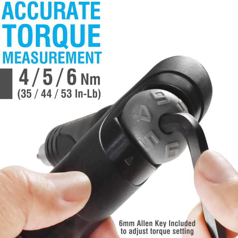 MARQUE Adjustable Bike Torque Wrench â€“ 4, 5, 6 Nm Dial Portable Mini Bicycle Multitool Allen Key Tool, includes 3, 4, 5 mm Hex, T 25 Tool Bits â€“ Repair Your Road and MTB at Home Garage - Cyclist Gift - Image 2